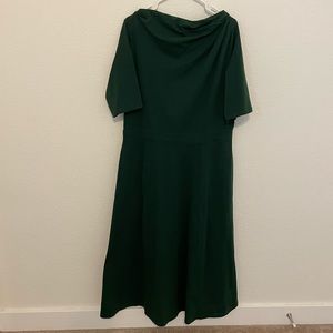 eShakti green SS cotton dress with pockets sz 18w 1x